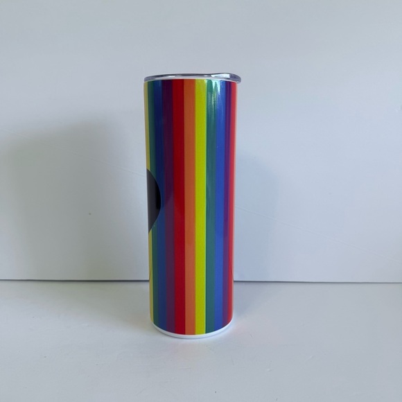 Rainbow Pride LGBTQ Love is Love 20oz Skinny Tumbler - Picture 4 of 4